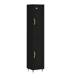 Buffet haut Noir 34,5x34x180 cm Bois d'ingénierie