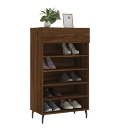 Armoire à chaussures chêne marron 60x35x105cm bois d'ingénierie