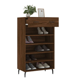 Armoire à chaussures chêne marron 60x35x105cm bois d'ingénierie