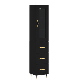 Buffet haut Noir 34,5x34x180 cm Bois d'ingénierie