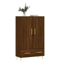 Buffet haut chêne marron 69,5x31x115 cm bois d'ingénierie