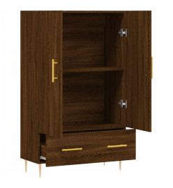 Buffet haut chêne marron 69,5x31x115 cm bois d'ingénierie