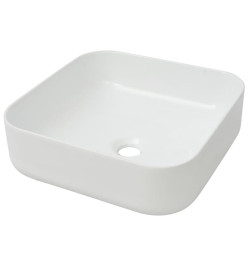 Lavabo carré Céramique Blanc 39x39x13,5 cm