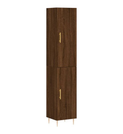 Buffet haut Chêne marron 34,5x34x180 cm Bois d'ingénierie