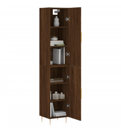 Buffet haut Chêne marron 34,5x34x180 cm Bois d'ingénierie