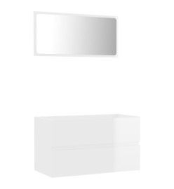 Ensemble de meubles de bain 2 pcs Blanc brillant Aggloméré