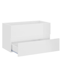 Ensemble de meubles de bain 2 pcs Blanc brillant Aggloméré