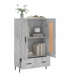 Buffet haut gris béton 69,5x31x115 cm bois d'ingénierie