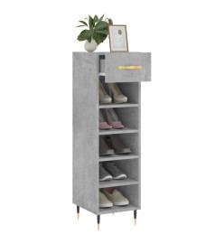 Armoire à chaussures gris béton 30x35x105 cm bois d'ingénierie