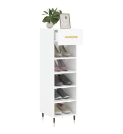 Armoire à chaussure Blanc brillant 30x35x105 cm Bois ingénierie