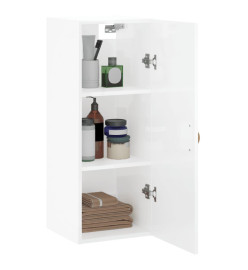 Armoire murale blanc brillant 34,5x34x90 cm