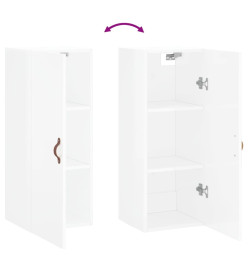 Armoire murale blanc brillant 34,5x34x90 cm