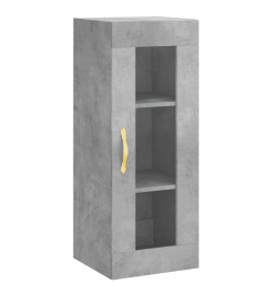 Buffet haut Gris béton 34,5x34x180 cm Bois d'ingénierie