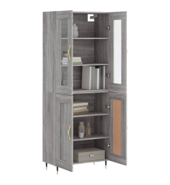 Buffet haut Sonoma gris 69,5x34x180 cm Bois d'ingénierie