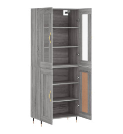 Buffet haut Sonoma gris 69,5x34x180 cm Bois d'ingénierie