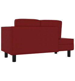 Chaise longue coussins et traversin rouge bordeaux similicuir