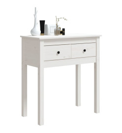 Table console Blanc 70x35x75 cm Bois massif de pin