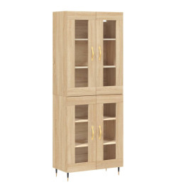 Buffet haut Chêne sonoma 69,5x34x180 cm Bois d'ingénierie