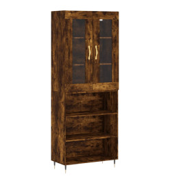 Buffet haut Chêne fumé 69,5x34x180 cm Bois d'ingénierie