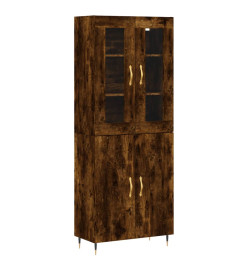 Buffet haut Chêne fumé 69,5x34x180 cm Bois d'ingénierie