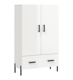 Buffet haut blanc brillant 69,5x31x115 cm bois d'ingénierie