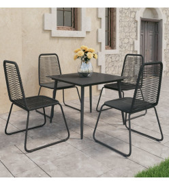 Salon de jardin 5 pcs Rotin PVC Noir