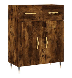 Buffet haut Chêne fumé 69,5x34x180 cm Bois d'ingénierie