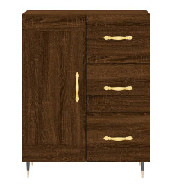 Buffet haut Chêne marron 69,5x34x180 cm Bois d'ingénierie