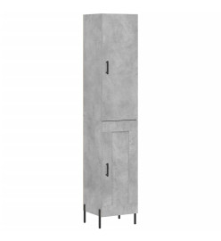 Buffet haut Gris béton 34,5x34x180 cm Bois d'ingénierie