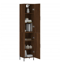 Buffet haut Chêne marron 34,5x34x180 cm Bois d'ingénierie