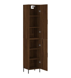 Buffet haut Chêne marron 34,5x34x180 cm Bois d'ingénierie