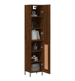 Buffet haut Chêne marron 34,5x34x180 cm Bois d'ingénierie