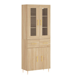 Buffet haut Chêne sonoma 69,5x34x180 cm Bois d'ingénierie