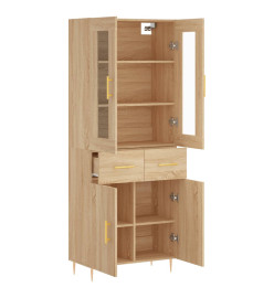 Buffet haut Chêne sonoma 69,5x34x180 cm Bois d'ingénierie