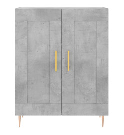 Buffet haut Gris béton 69,5x34x180 cm Bois d'ingénierie