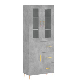 Buffet haut Gris béton 69,5x34x180 cm Bois d'ingénierie