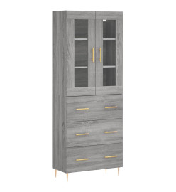 Buffet haut Sonoma gris 69,5x34x180 cm Bois d'ingénierie