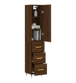 Buffet haut Chêne marron 34,5x34x180 cm Bois d'ingénierie