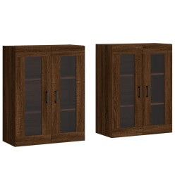 Armoires murales 2 pcs chêne marron bois d'ingénierie