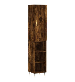 Buffet haut Chêne fumé 34,5x34x180 cm Bois d'ingénierie