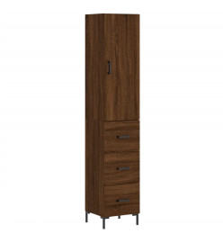 Buffet haut Chêne marron 34,5x34x180 cm Bois d'ingénierie