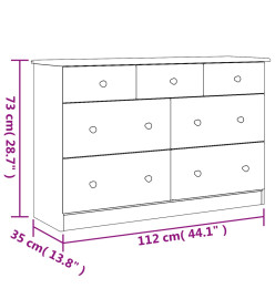 Commode ALTA blanc 112x35x73 cm bois massif de pin