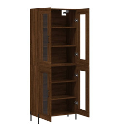 Buffet haut Chêne marron 69,5x34x180 cm Bois d'ingénierie