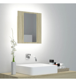 Armoire à miroir à LED de bain Chêne sonoma 40x12x45 Acrylique