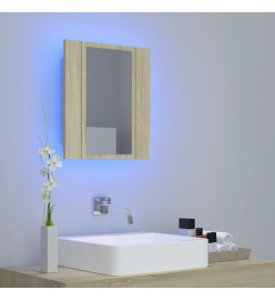 Armoire à miroir à LED de bain Chêne sonoma 40x12x45 Acrylique