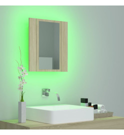 Armoire à miroir à LED de bain Chêne sonoma 40x12x45 Acrylique