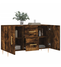 Buffet chêne fumé 100x36x60 cm bois d'ingénierie