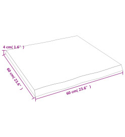 Dessus de table bois chêne massif traité bordure assortie