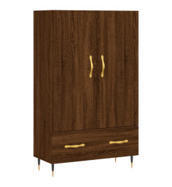 Buffet haut chêne marron 69,5x31x115 cm bois d'ingénierie