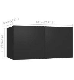 Ensemble de meubles TV 3 pcs Noir Aggloméré